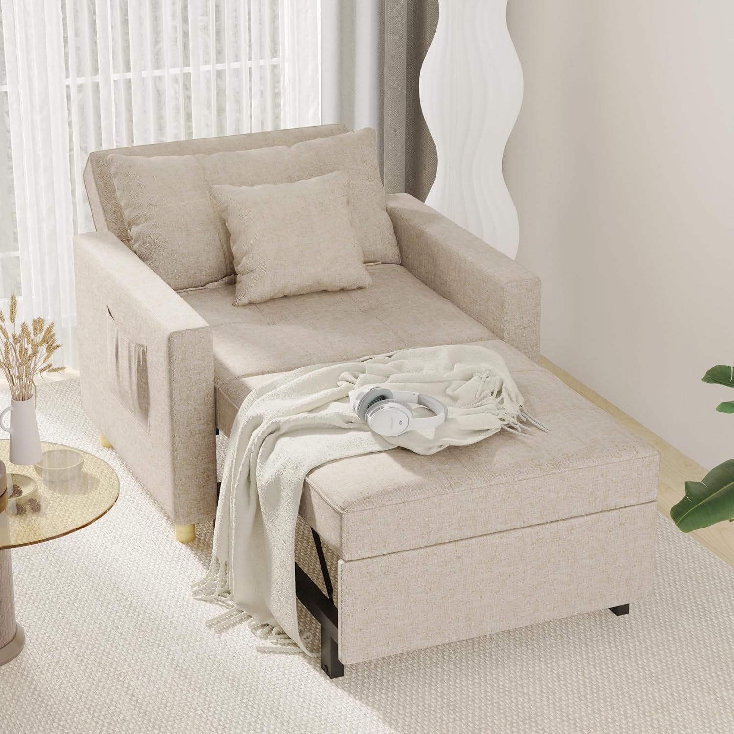 Enzo Chair Bed - Beige