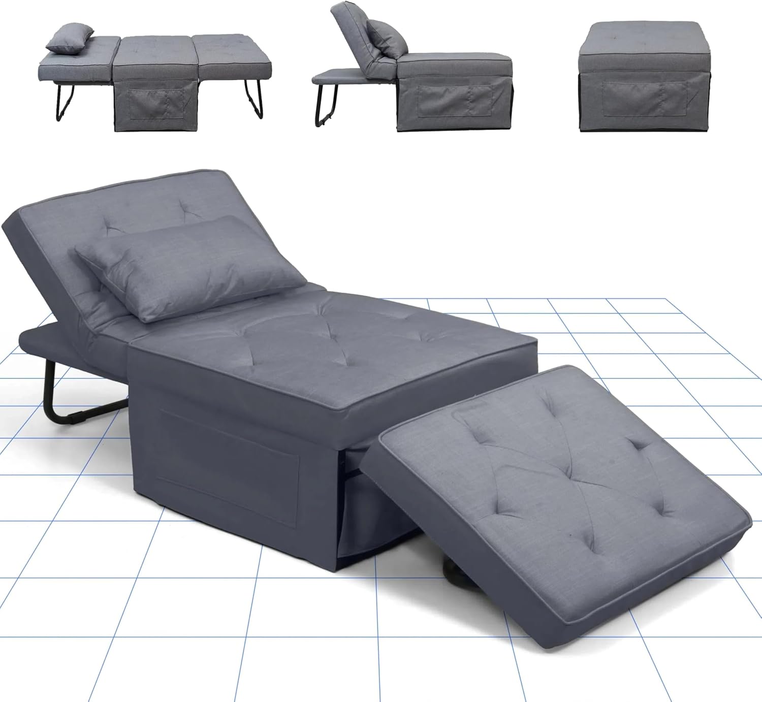 Fallon Chair Bed - Grey