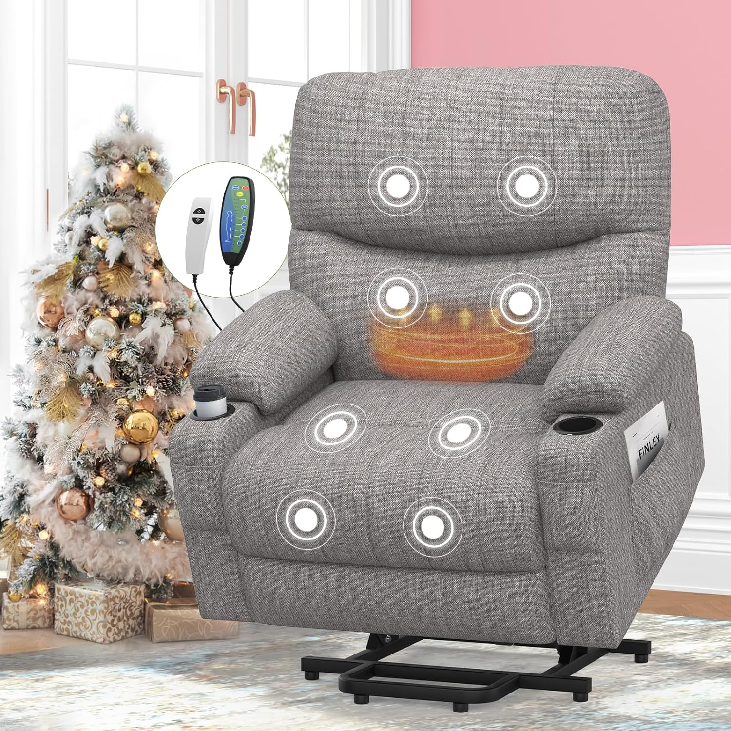 Goren Reclining Massage Chair Bed - Grey
