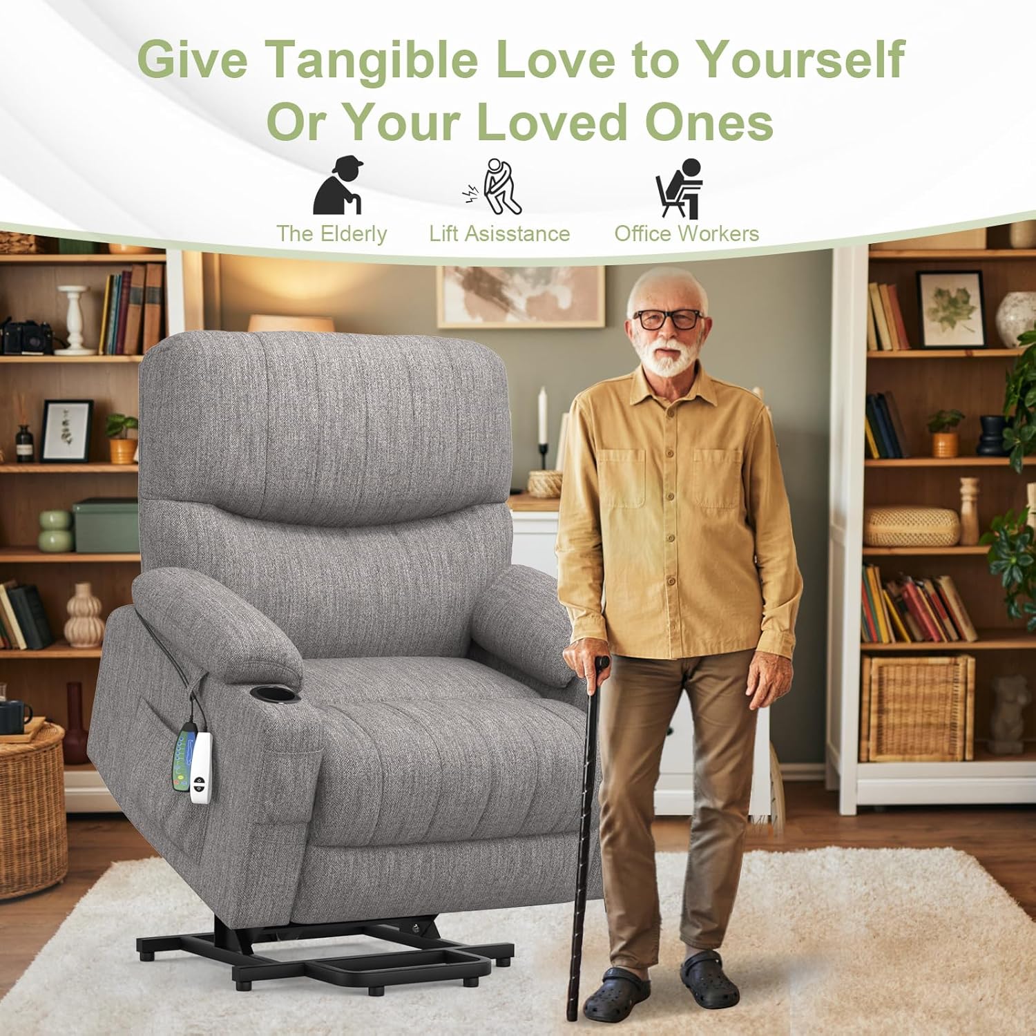 Goren Reclining Massage Chair Bed - Grey