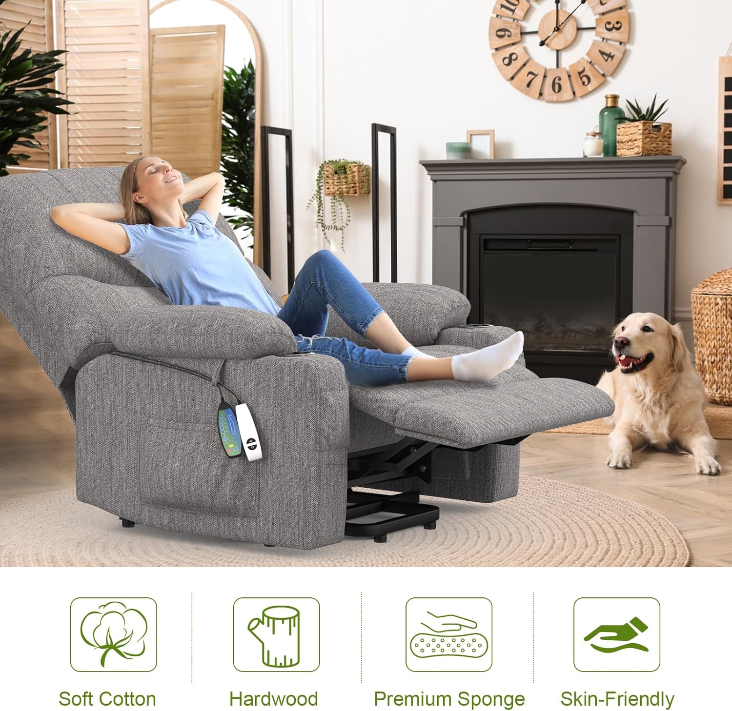 Goren Reclining Massage Chair Bed - Grey