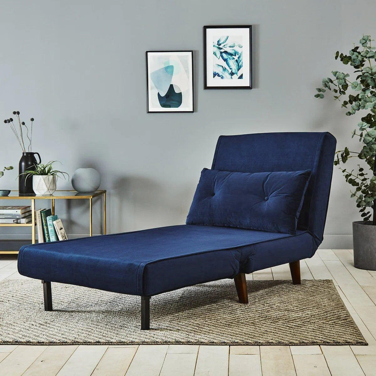 Halle Chair Bed - Dark Blue