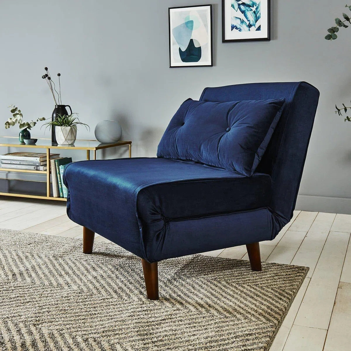 Halle Chair Bed - Dark Blue