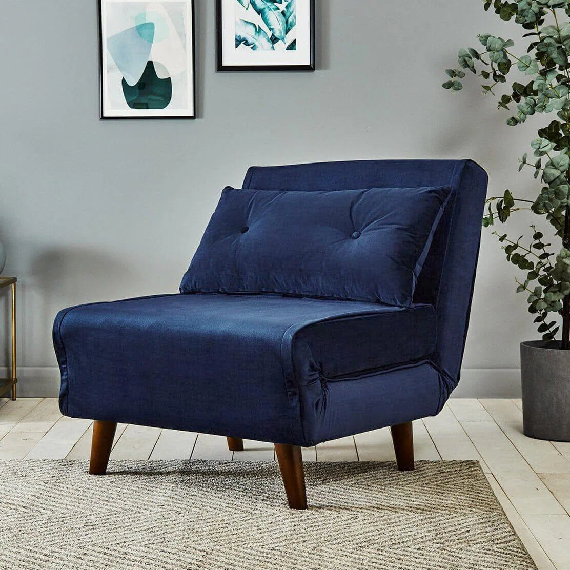 Halle Chair Bed - Dark Blue
