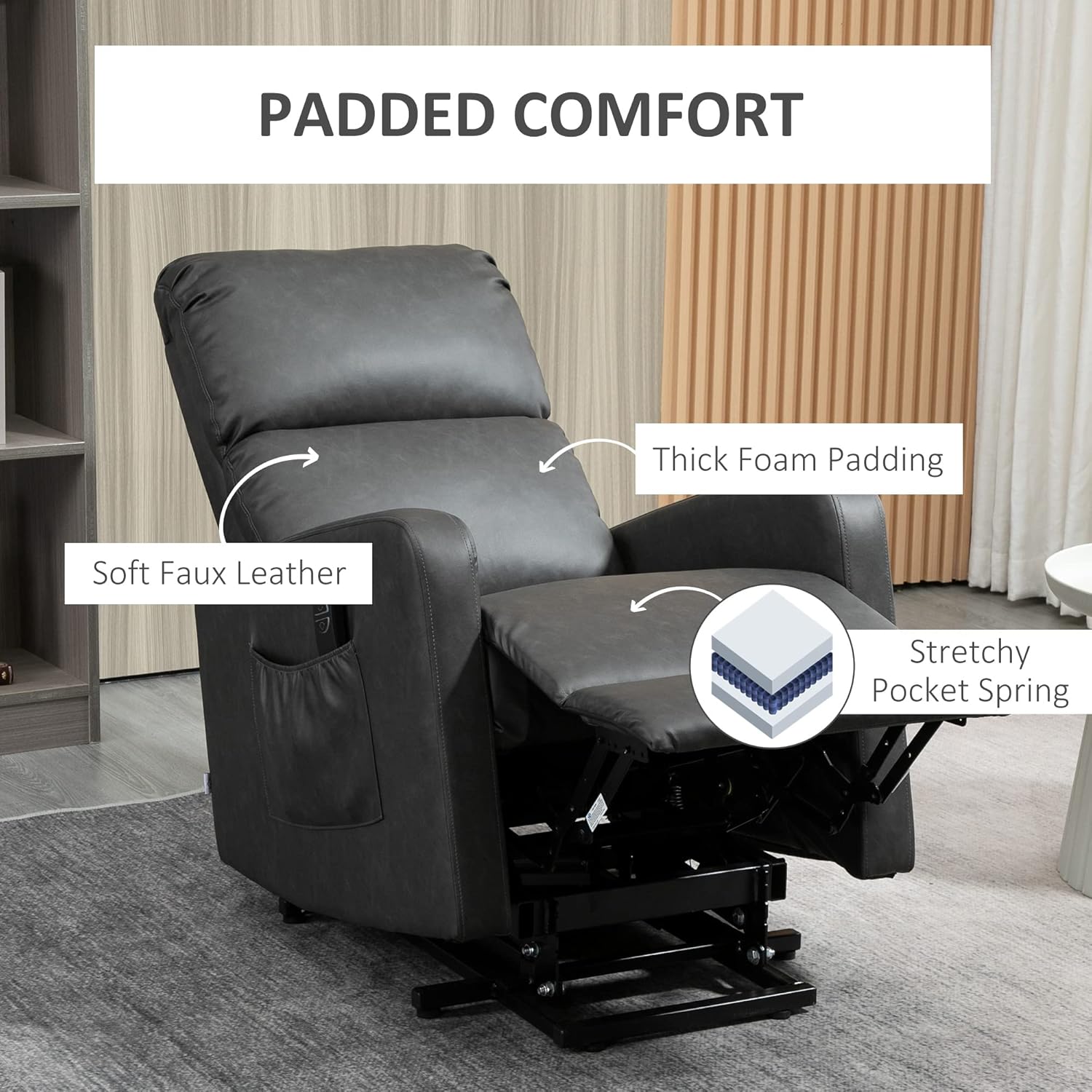 Harper Reclining Chair Bed - Charcoal Grey