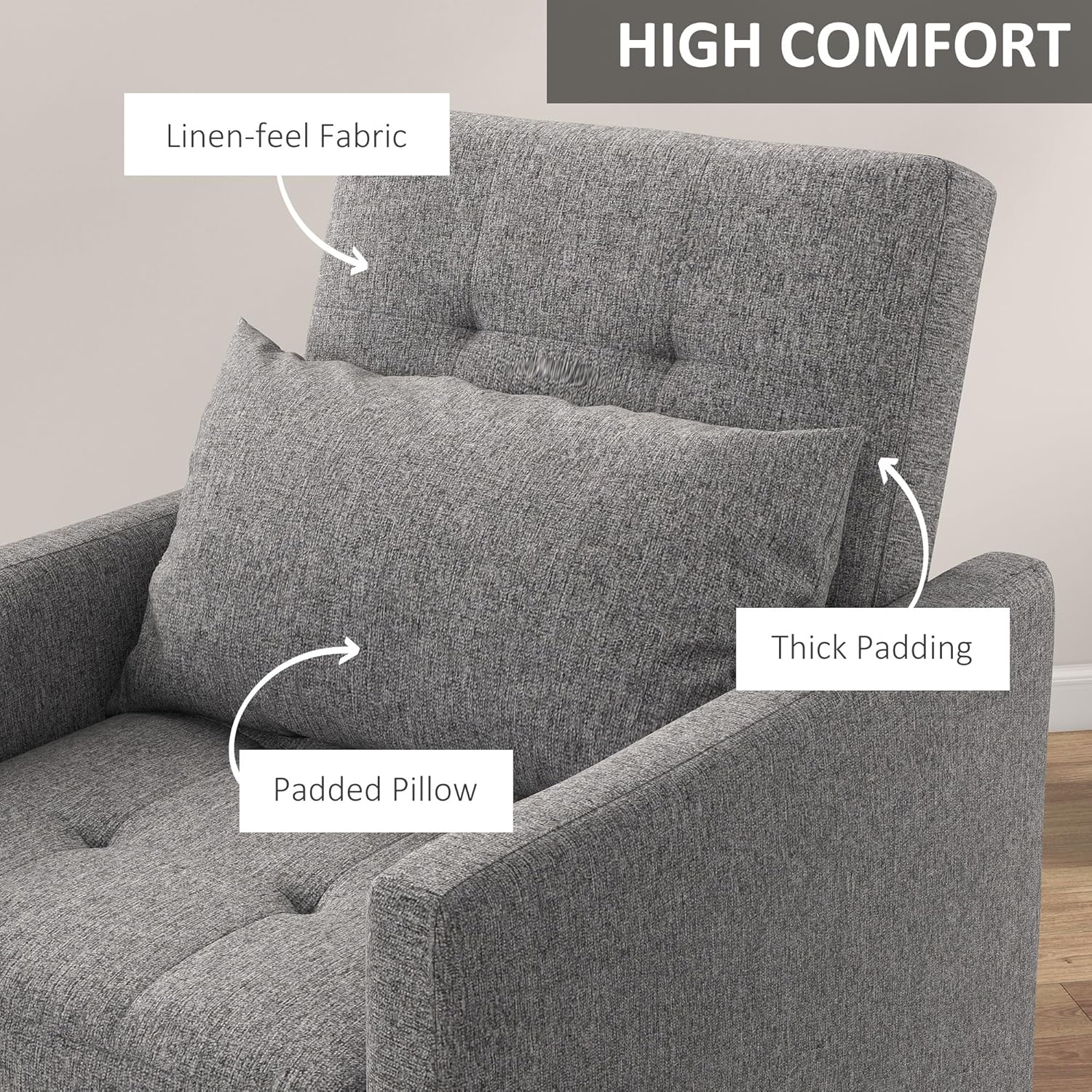 Hattie Chair Bed - Grey