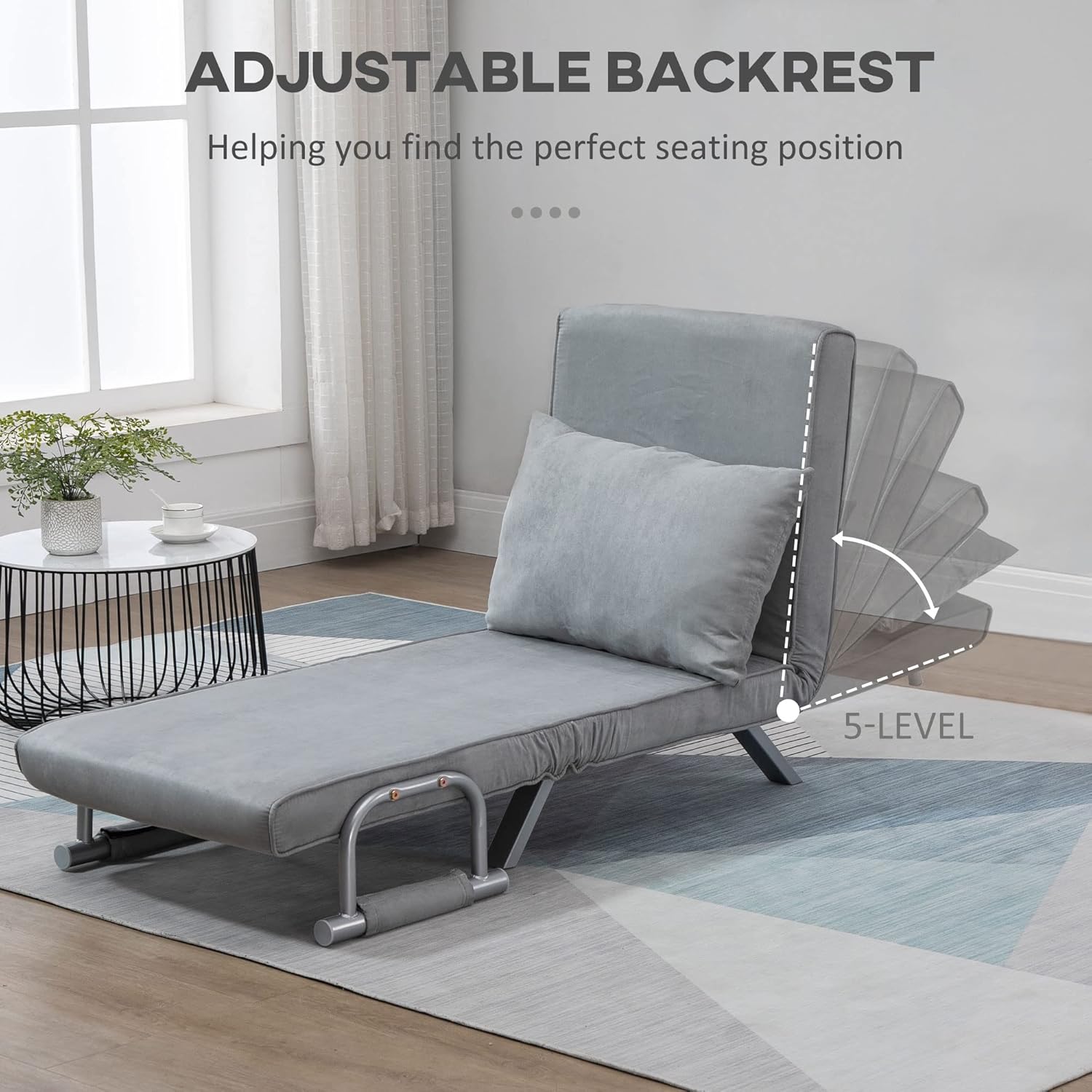 Haven Chair Bed - Light Grey