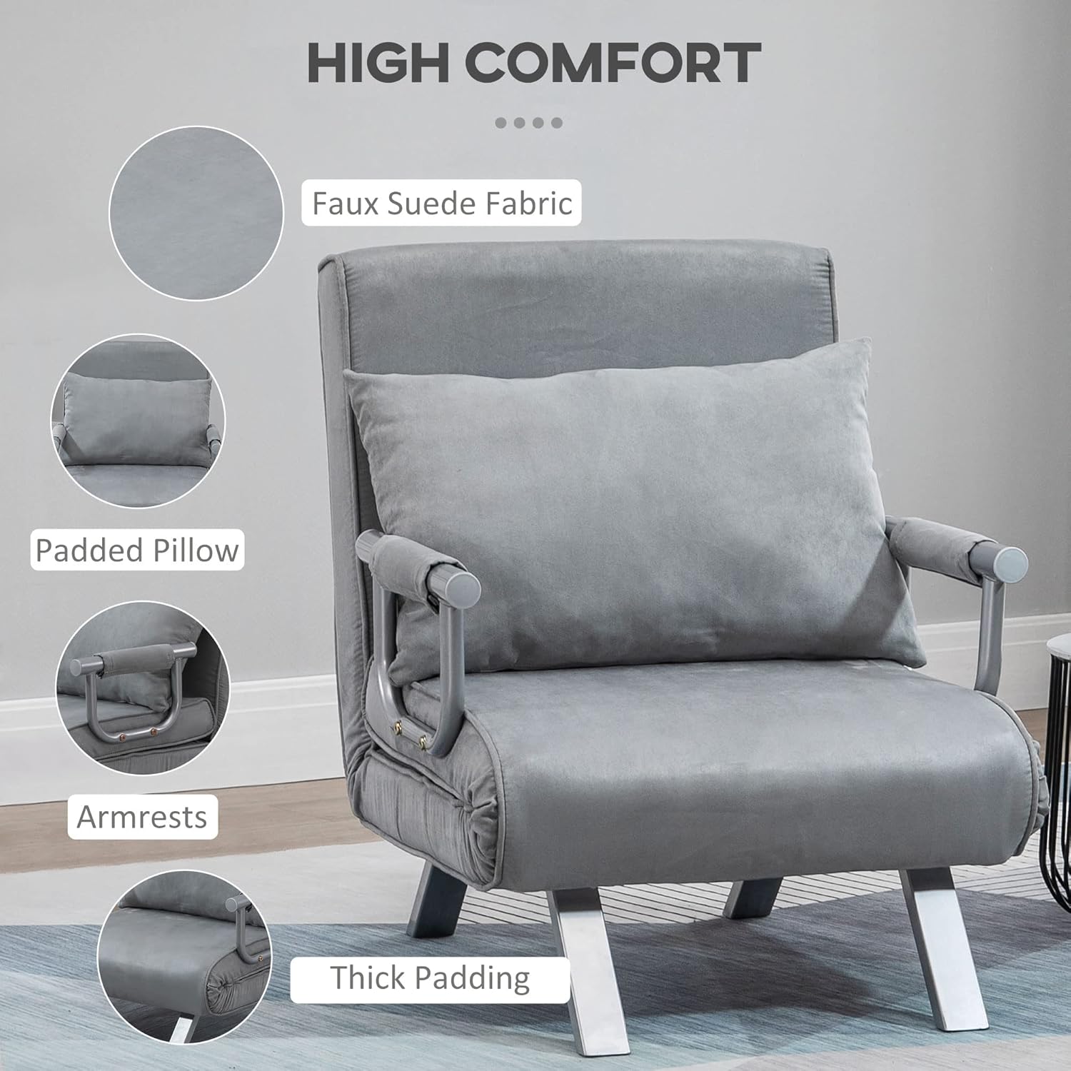 Haven Chair Bed - Light Grey