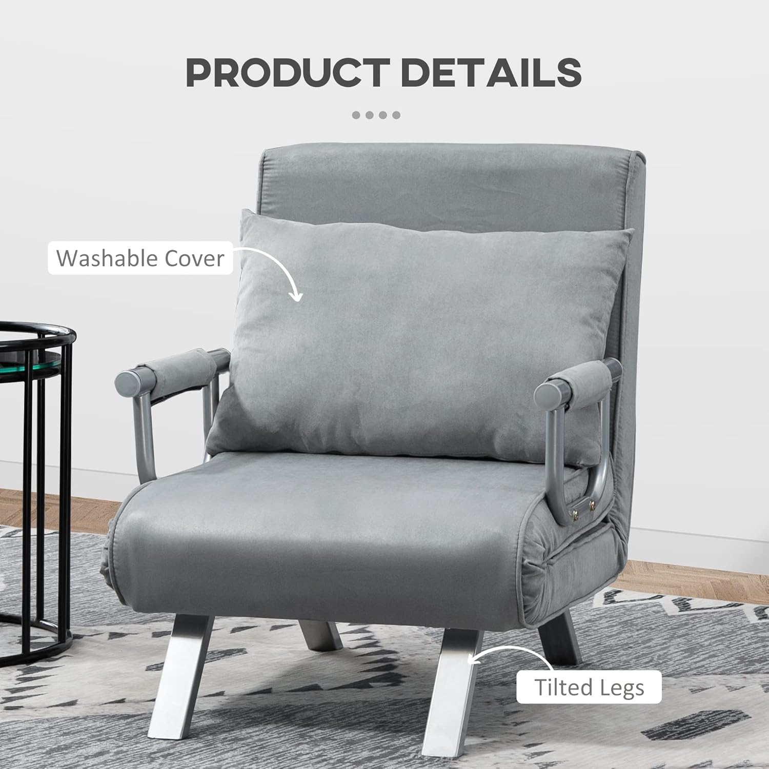 Haven Chair Bed - Light Grey