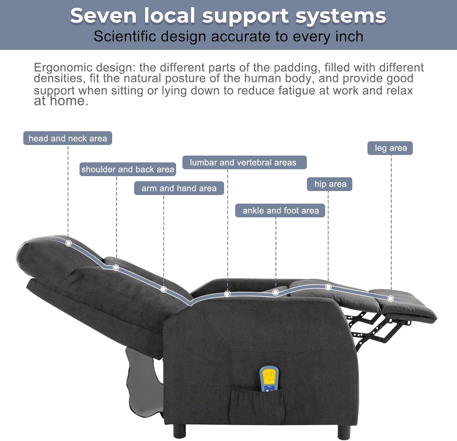 Ignes Reclining Massage Chair Bed - Black