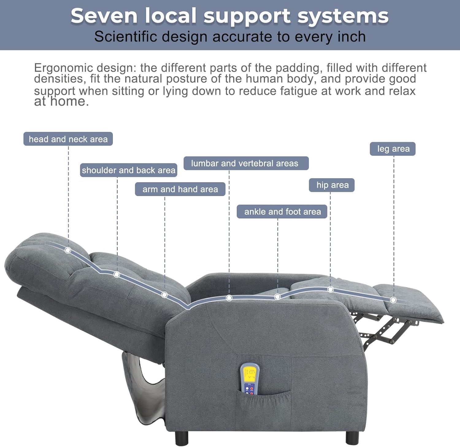 Ignes Reclining Massage Chair Bed - Grey