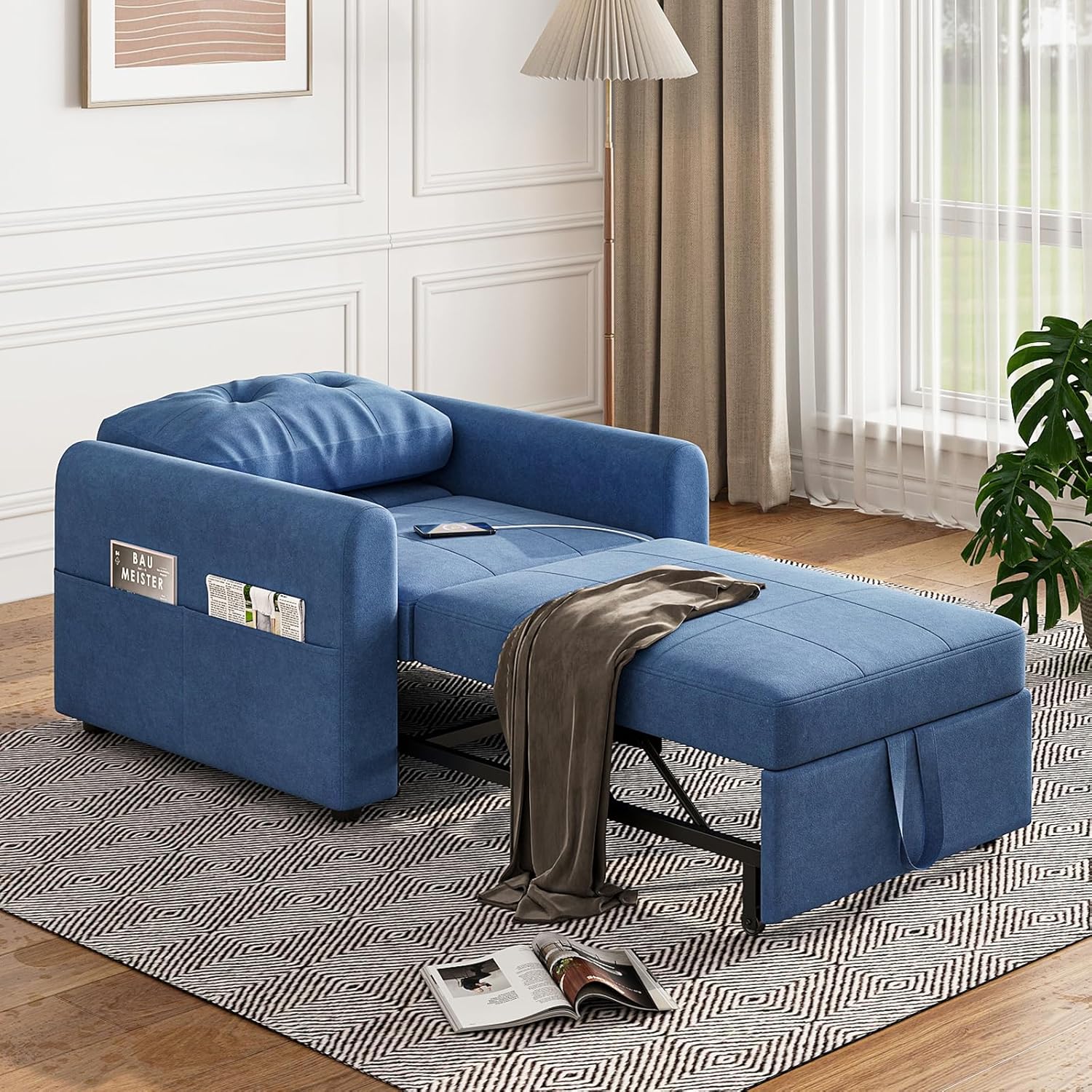 Jaimi Chair Bed - Blue