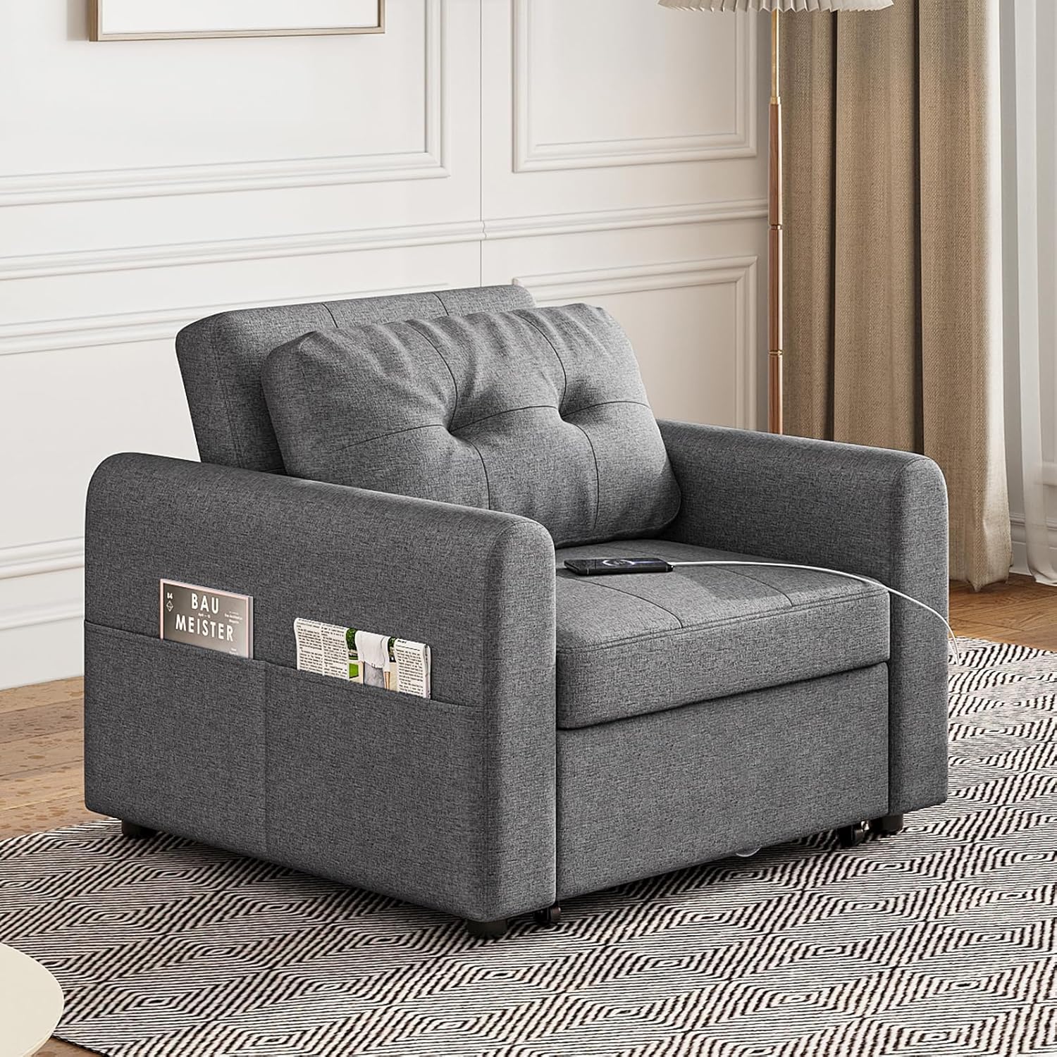 Jaimi Chair Bed - Dark Grey