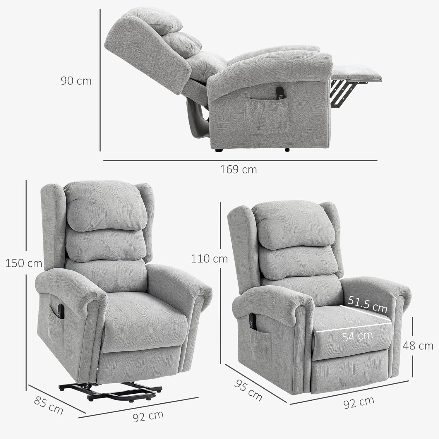 Jalin Reclining Chair Bed - Grey