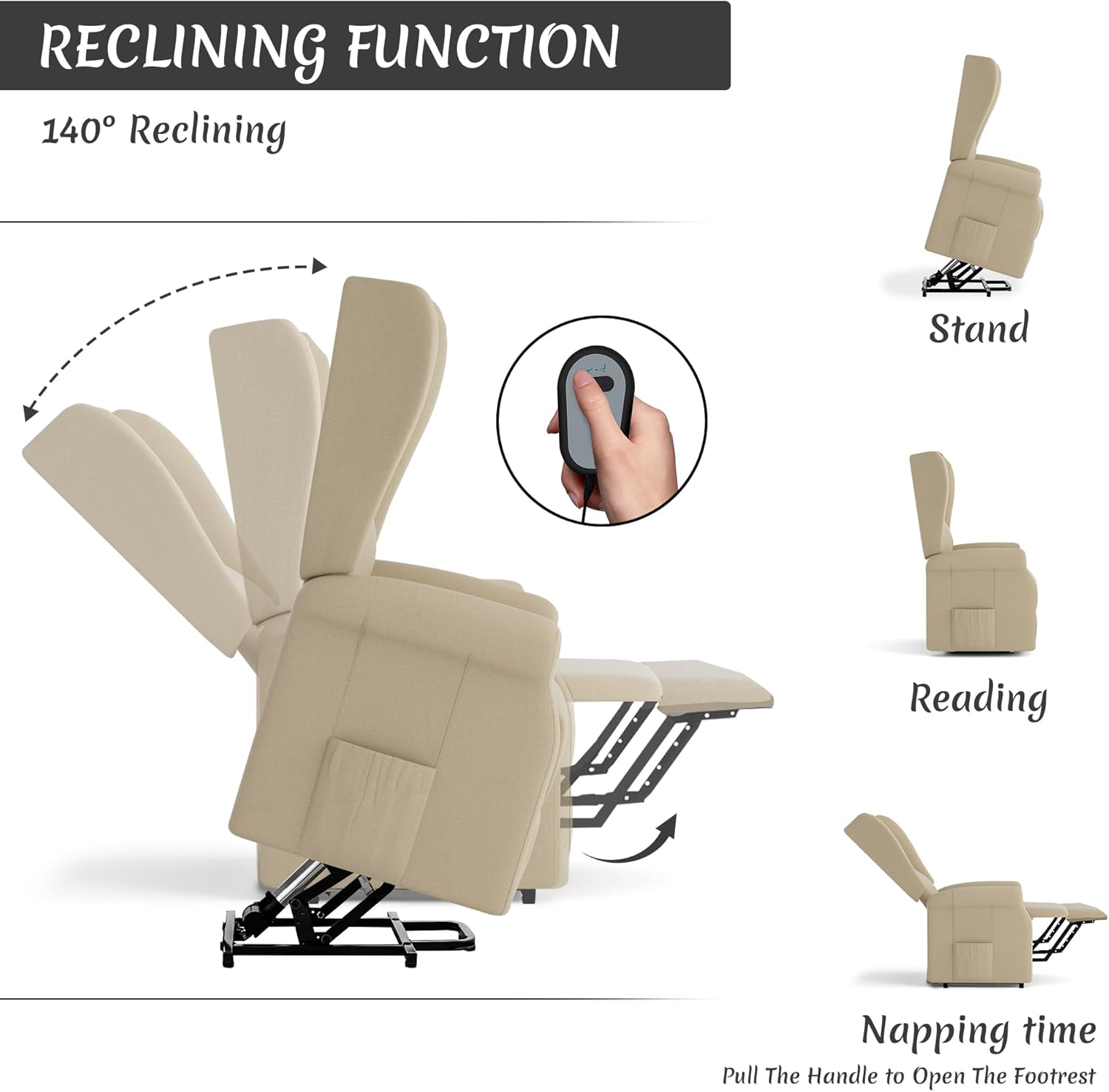 Leith Reclining Chair Bed - Beige