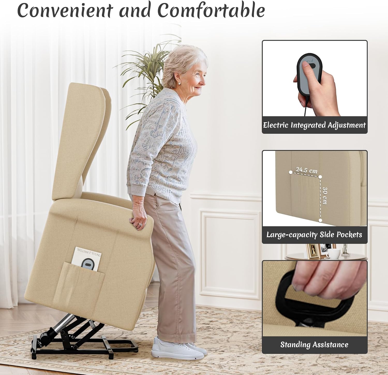 Leith Reclining Chair Bed - Beige