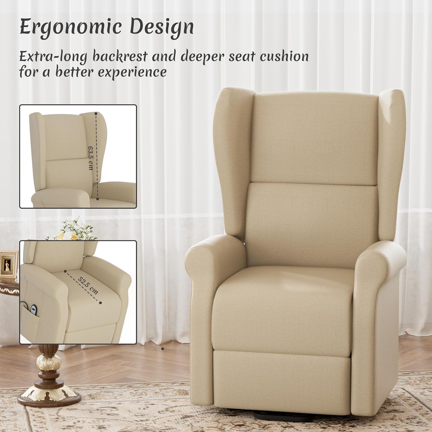 Leith Reclining Chair Bed - Beige