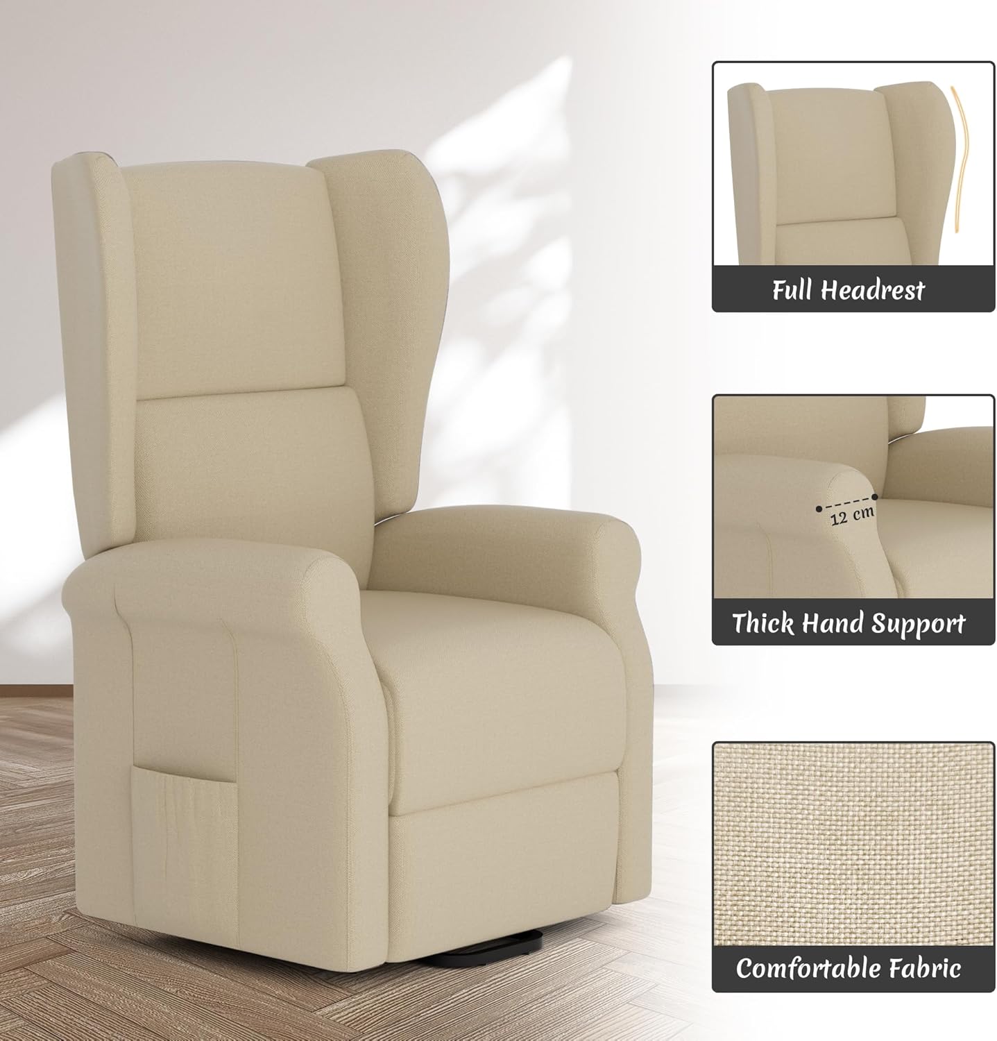 Leith Reclining Chair Bed - Beige