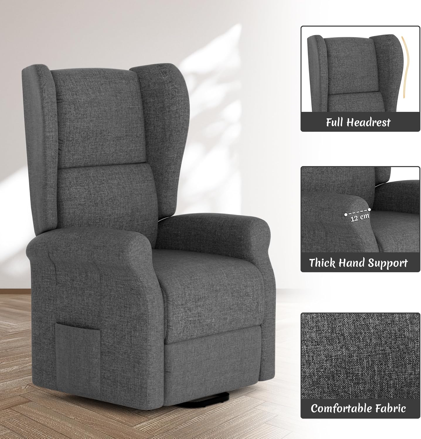 Leith Reclining Chair Bed - Dark Grey