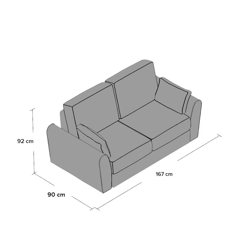 Leo Double Sofa Bed - Brown