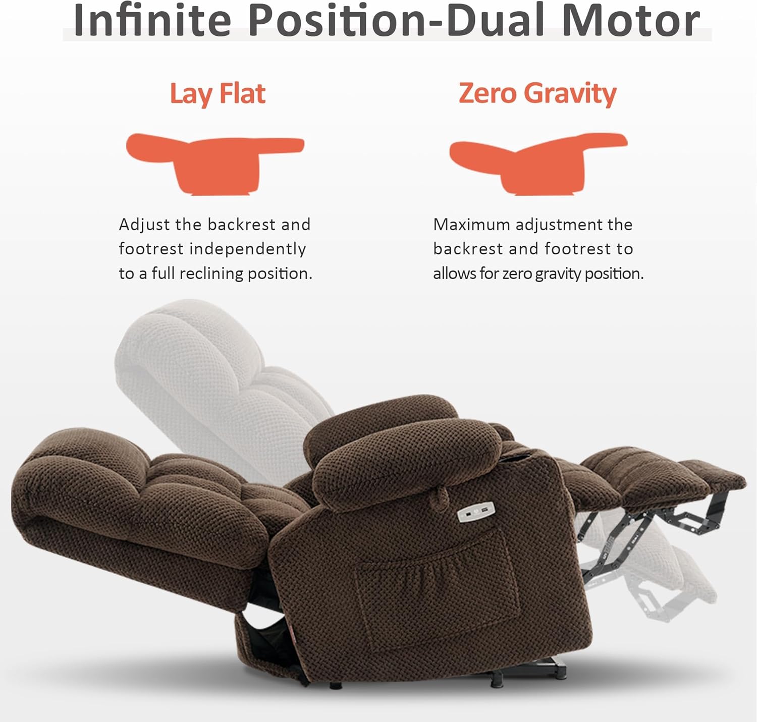 Maku Reclining Massage Chair Bed - Brown
