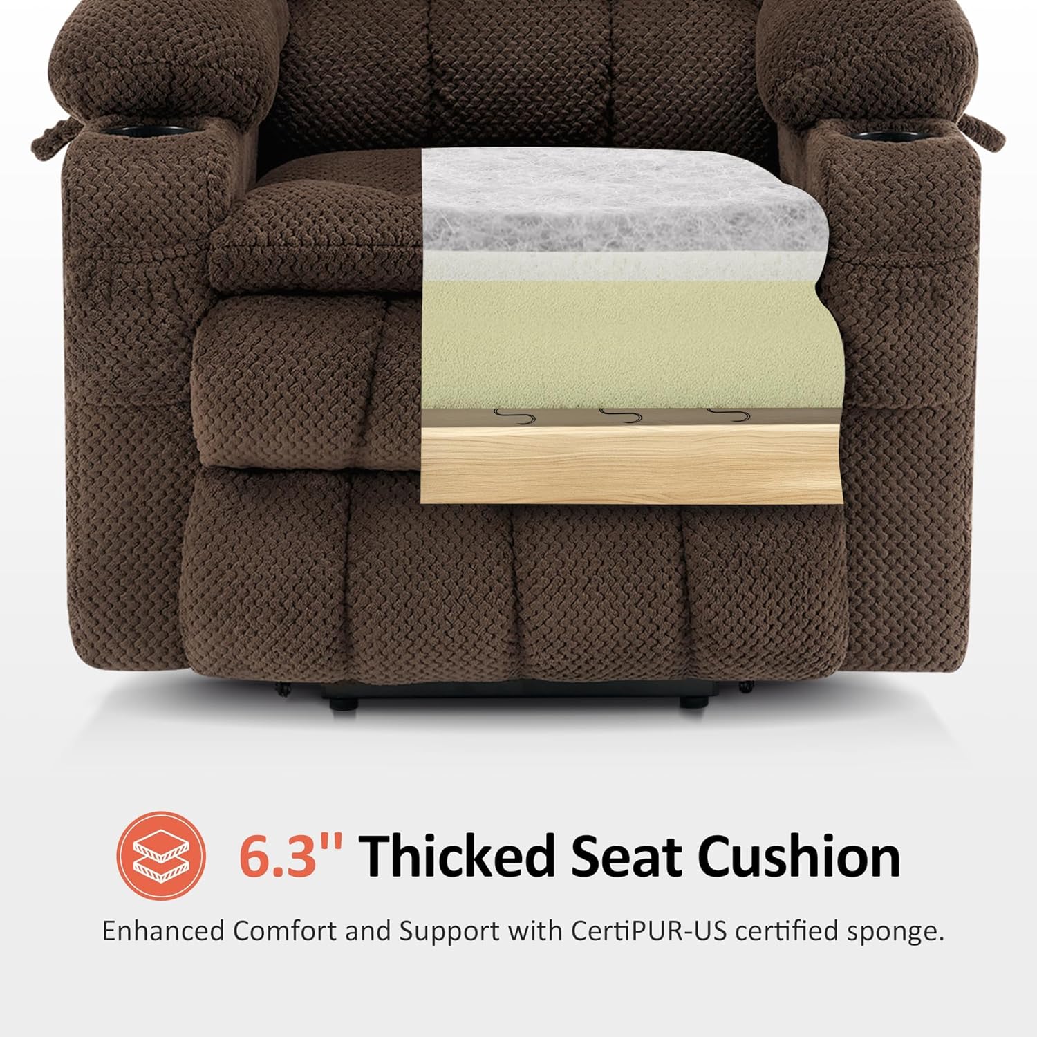 Maku Reclining Massage Chair Bed - Brown