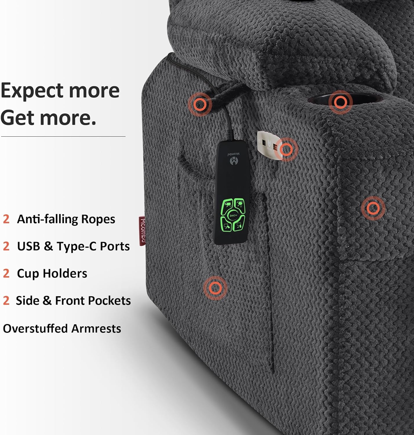 Maku Reclining Massage Chair Bed - Dark Grey