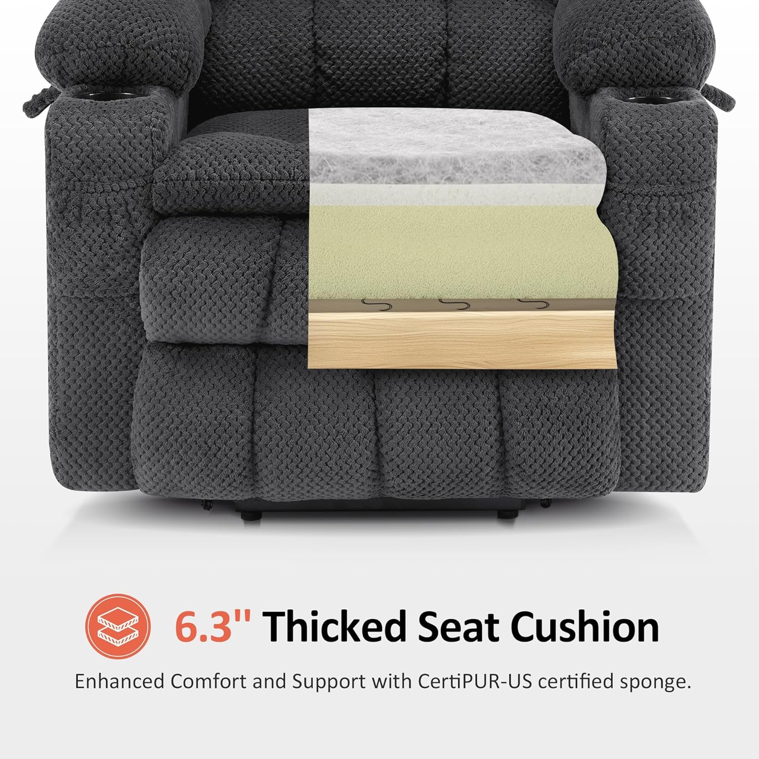 Maku Reclining Massage Chair Bed - Dark Grey