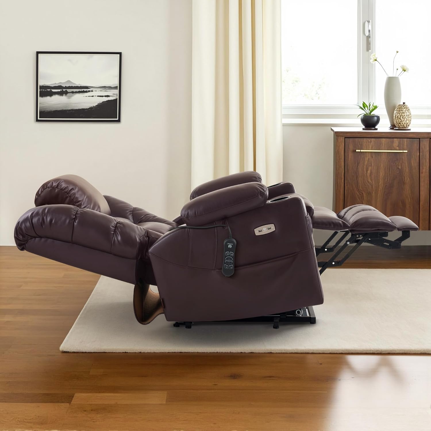 Max Reclining Massage Chair Bed - Dark Brown