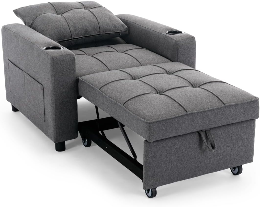 Molly Chair Bed - Grey