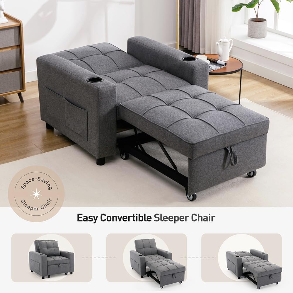 Molly Chair Bed - Grey