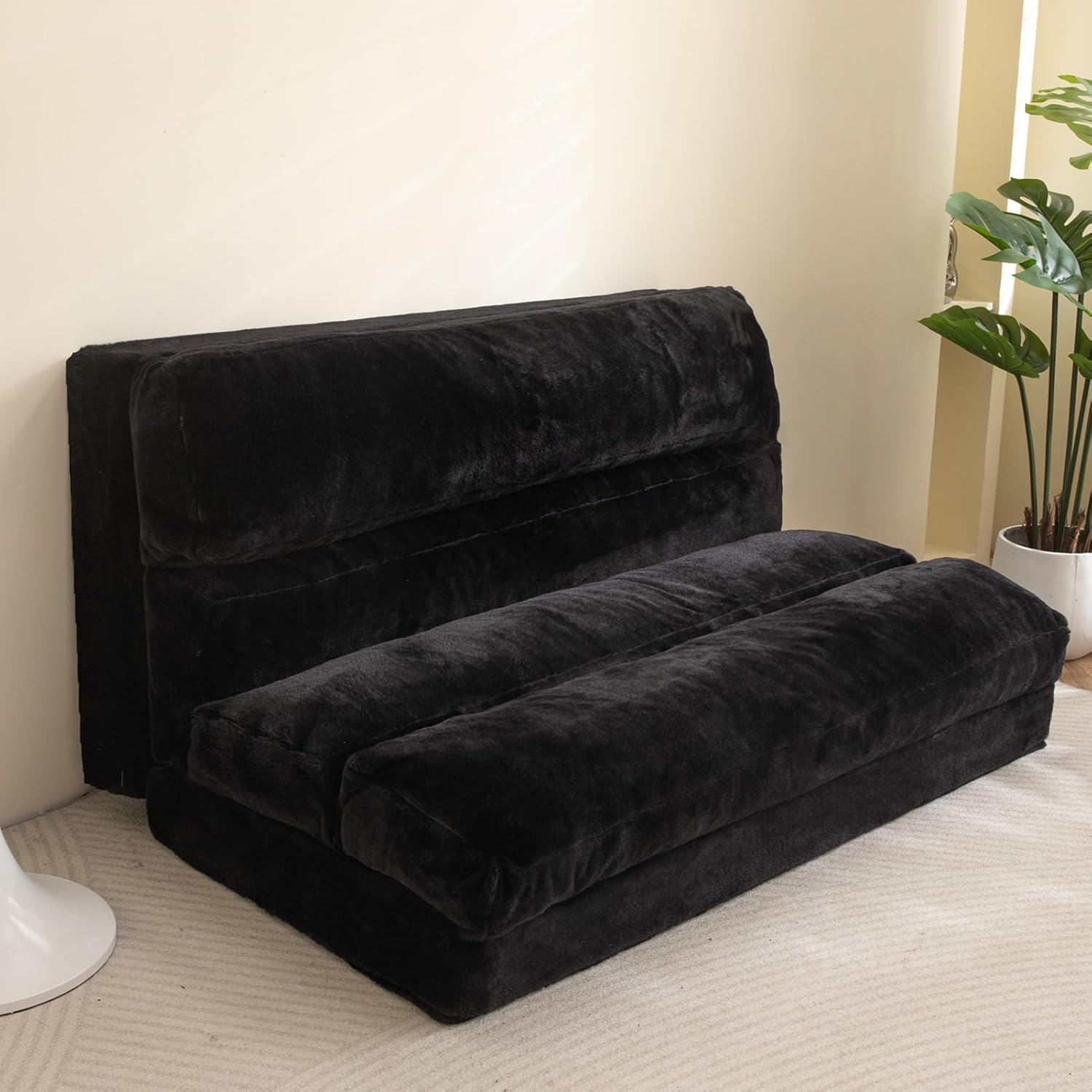 Moshe Single Futon Sofa Bed - Black (Large)
