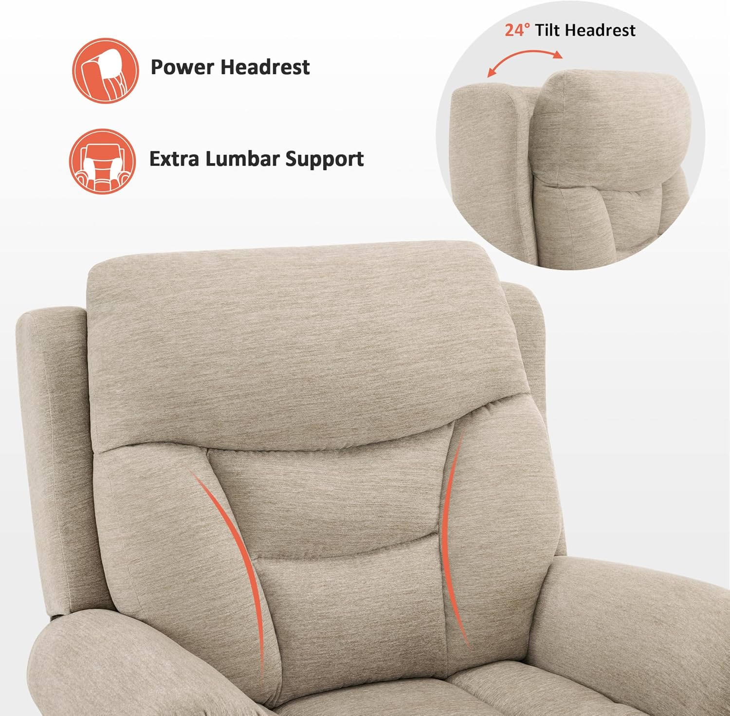 Mulan Reclining Chair Bed - Beige