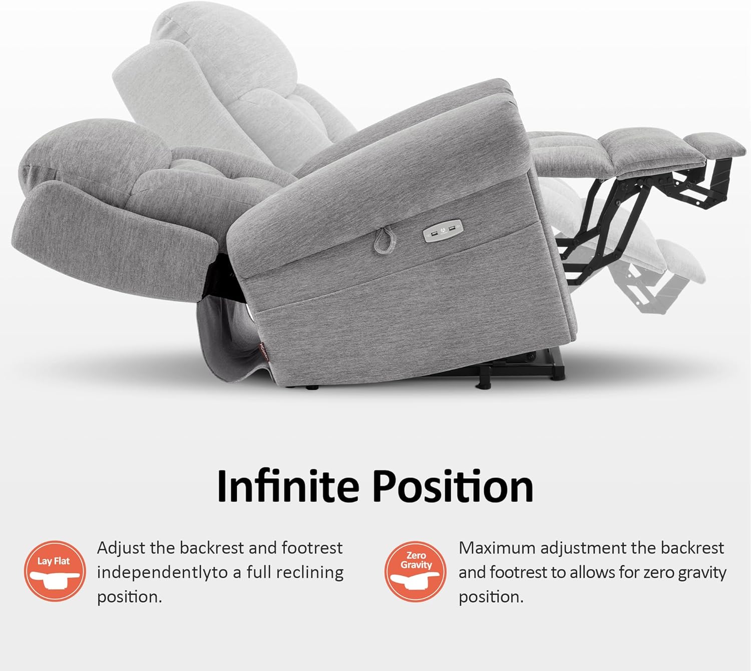 Mulan Reclining Chair Bed - Grey