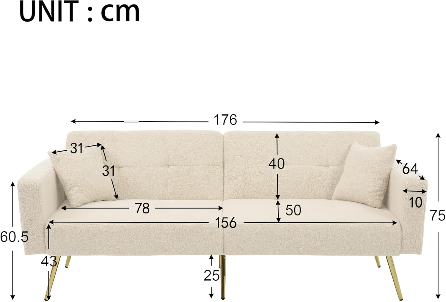 Musa Double Sofa Bed - Beige