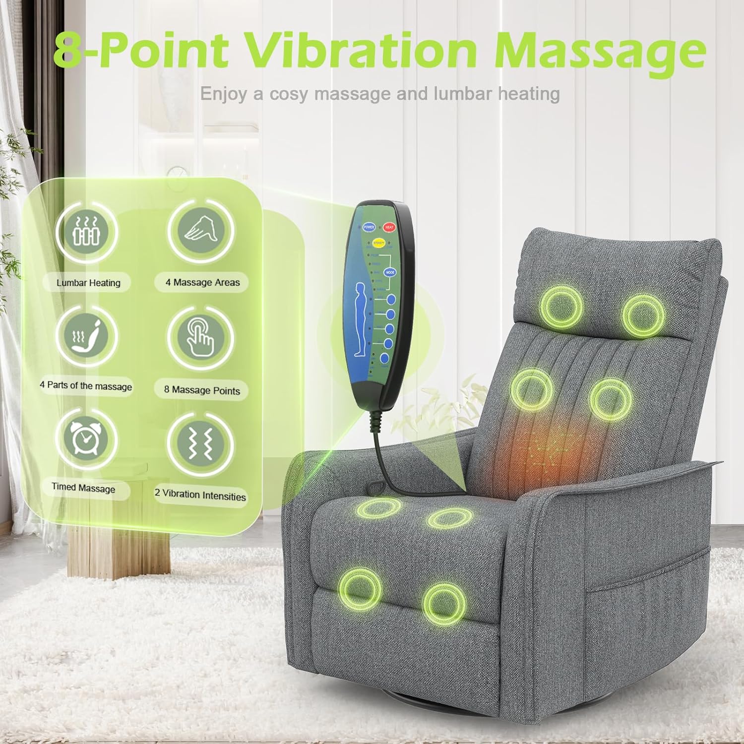 Onox Reclining Massage Chair Bed - Grey