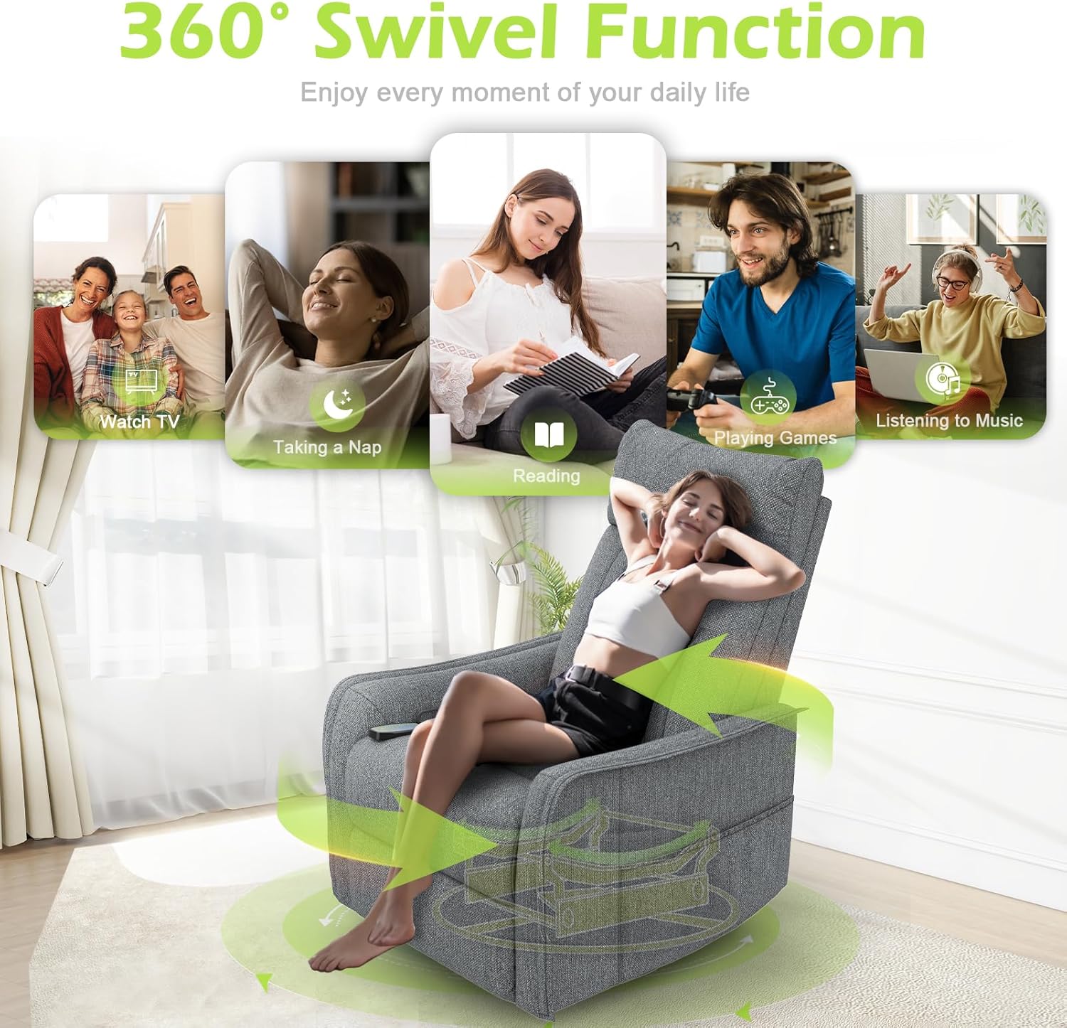 Onox Reclining Massage Chair Bed - Grey