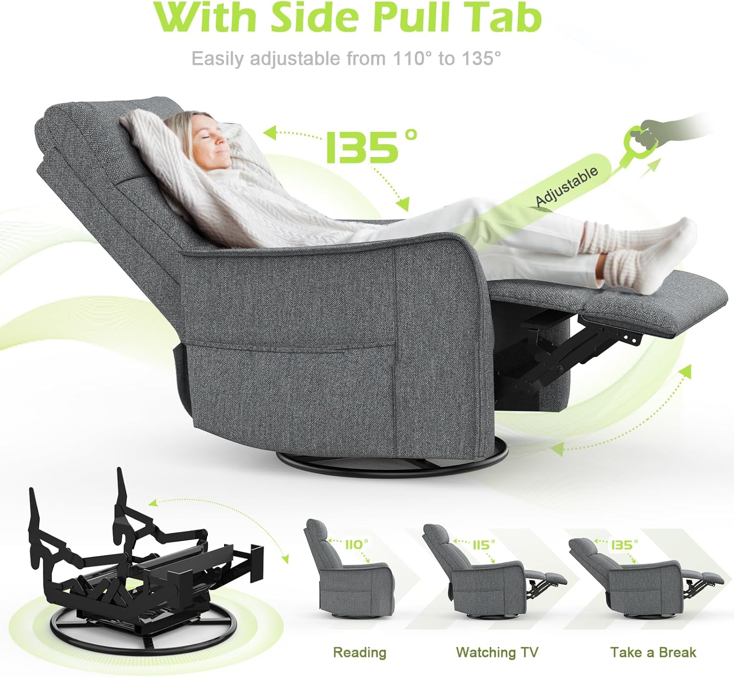 Onox Reclining Massage Chair Bed - Grey