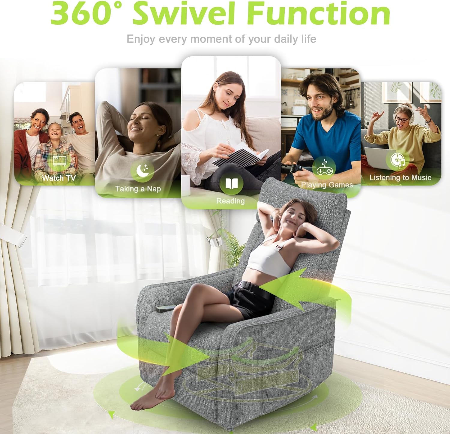 Onox Reclining Massage Chair Bed - Light Grey