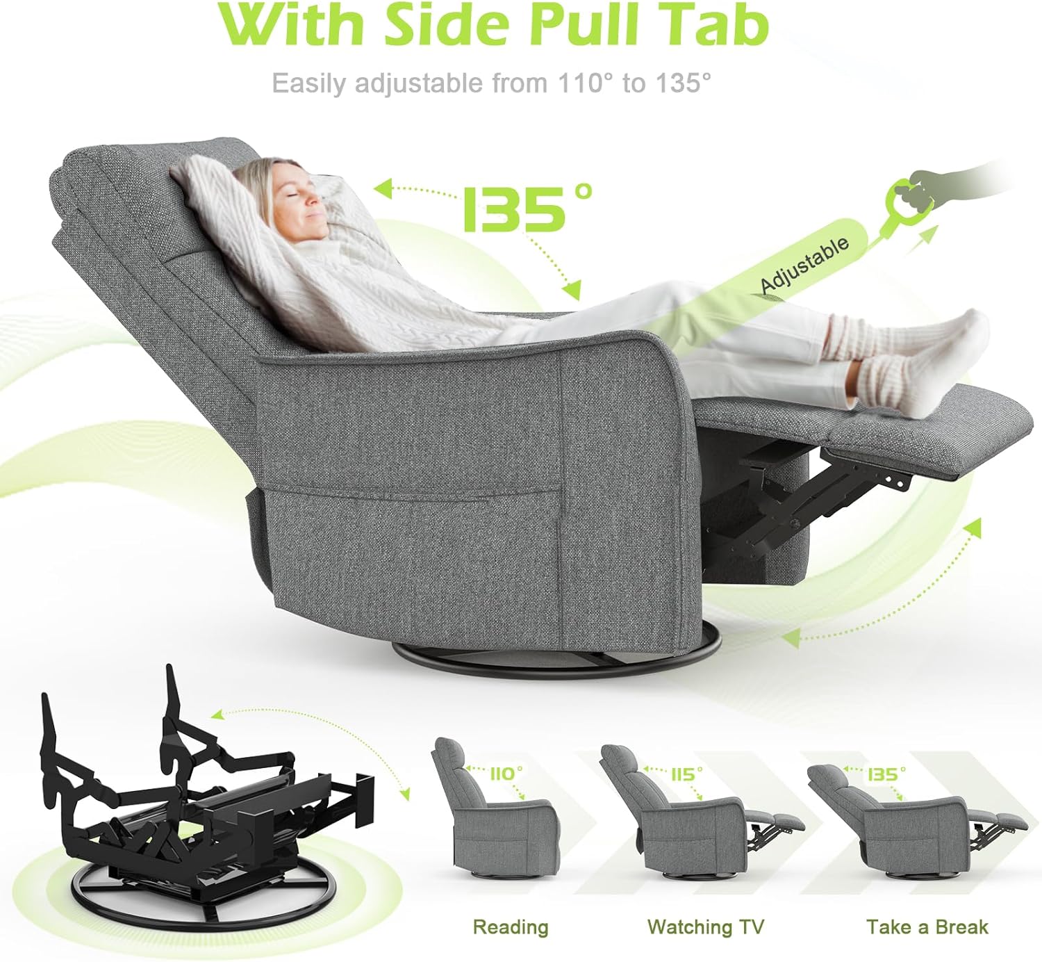 Onox Reclining Massage Chair Bed - Light Grey