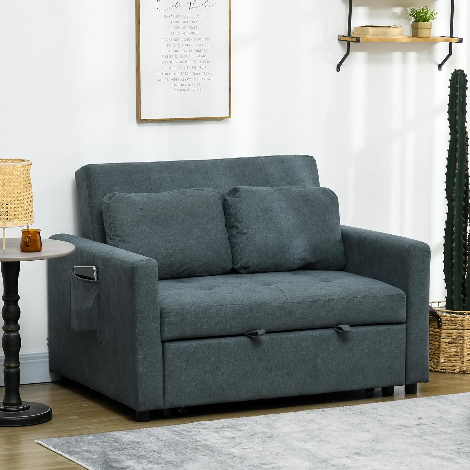Owen Double Sofa Bed - Charcoal Grey