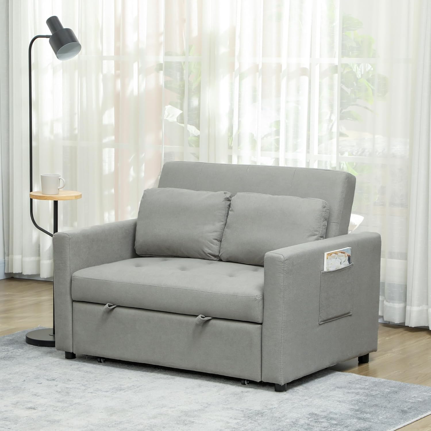 Owen Double Sofa Bed - Light Grey