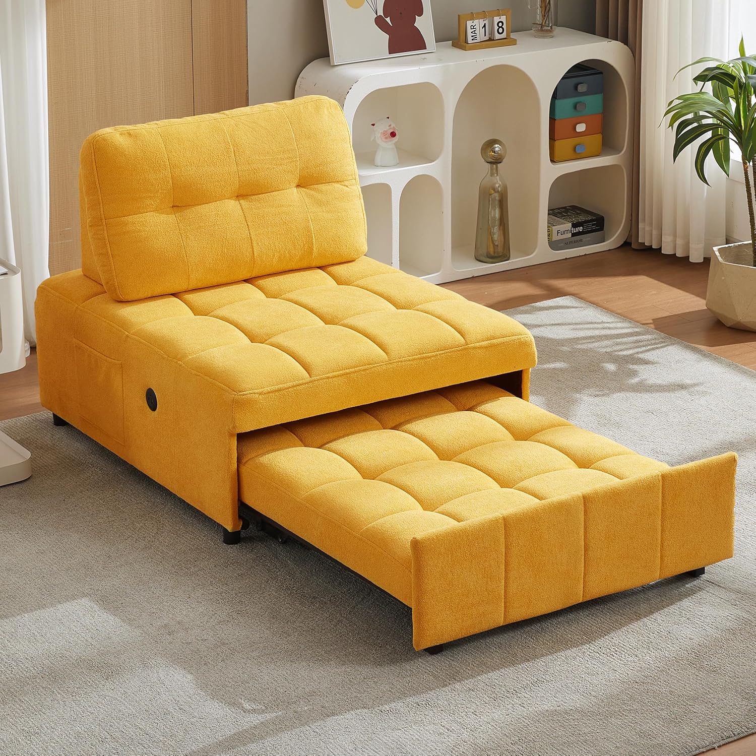 Quinn Chair Bed - Yellow