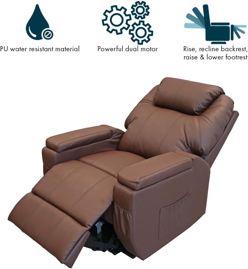 Renne Reclining Chair Bed - Chocolate