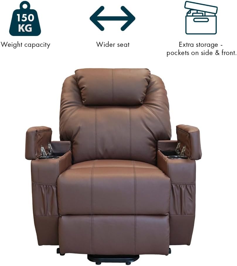Renne Reclining Chair Bed - Chocolate