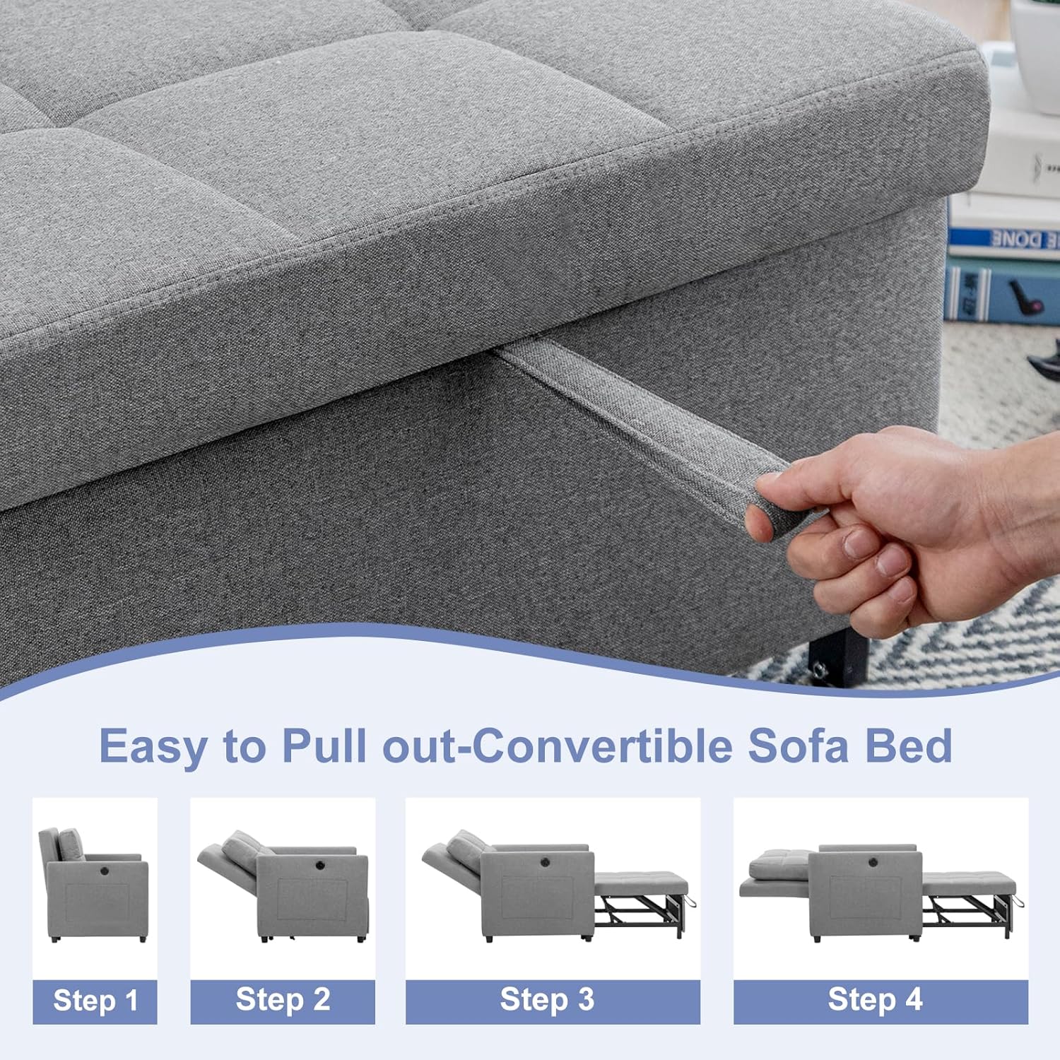 Sadie Chair Bed - Grey