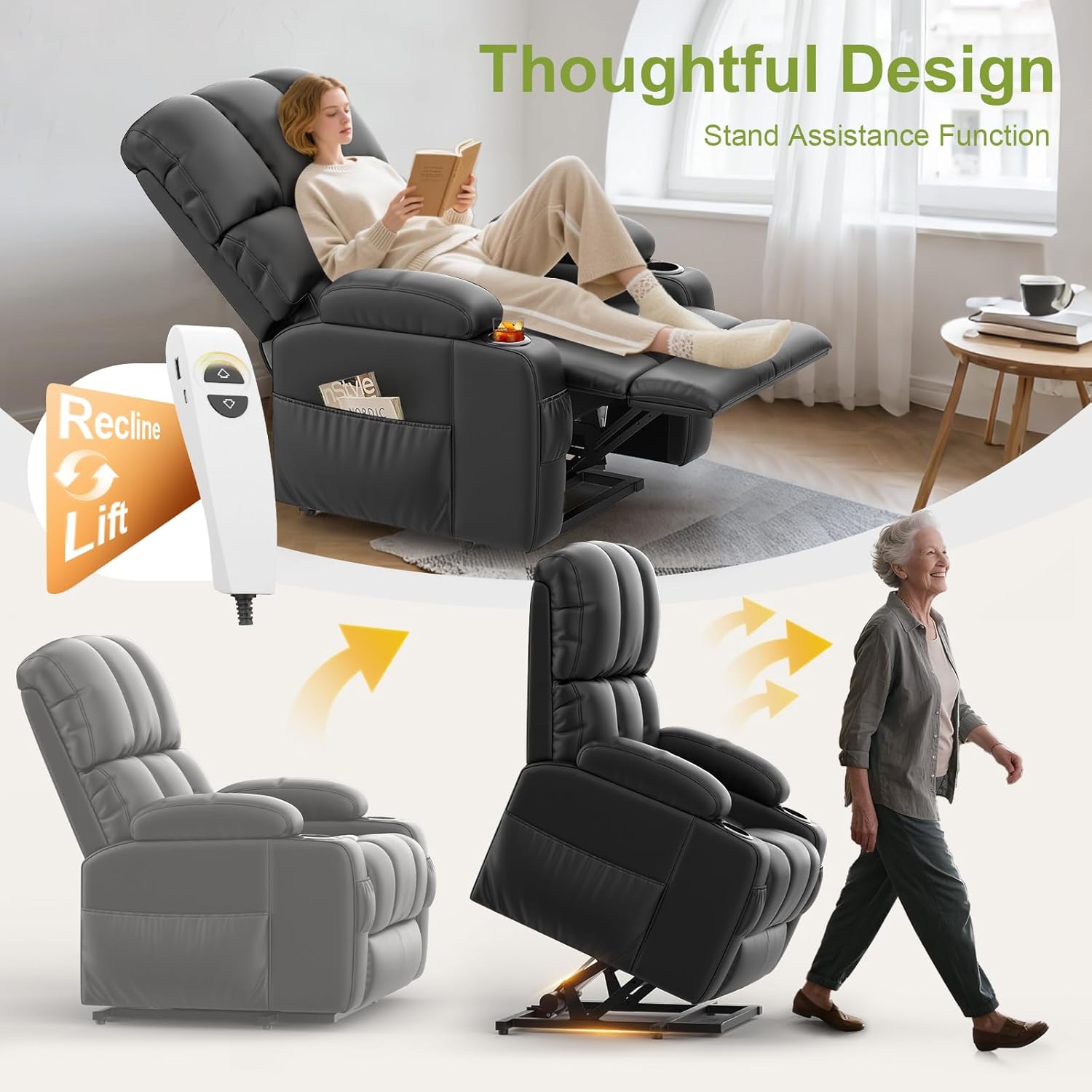 Sage Reclining Chair Bed - Black