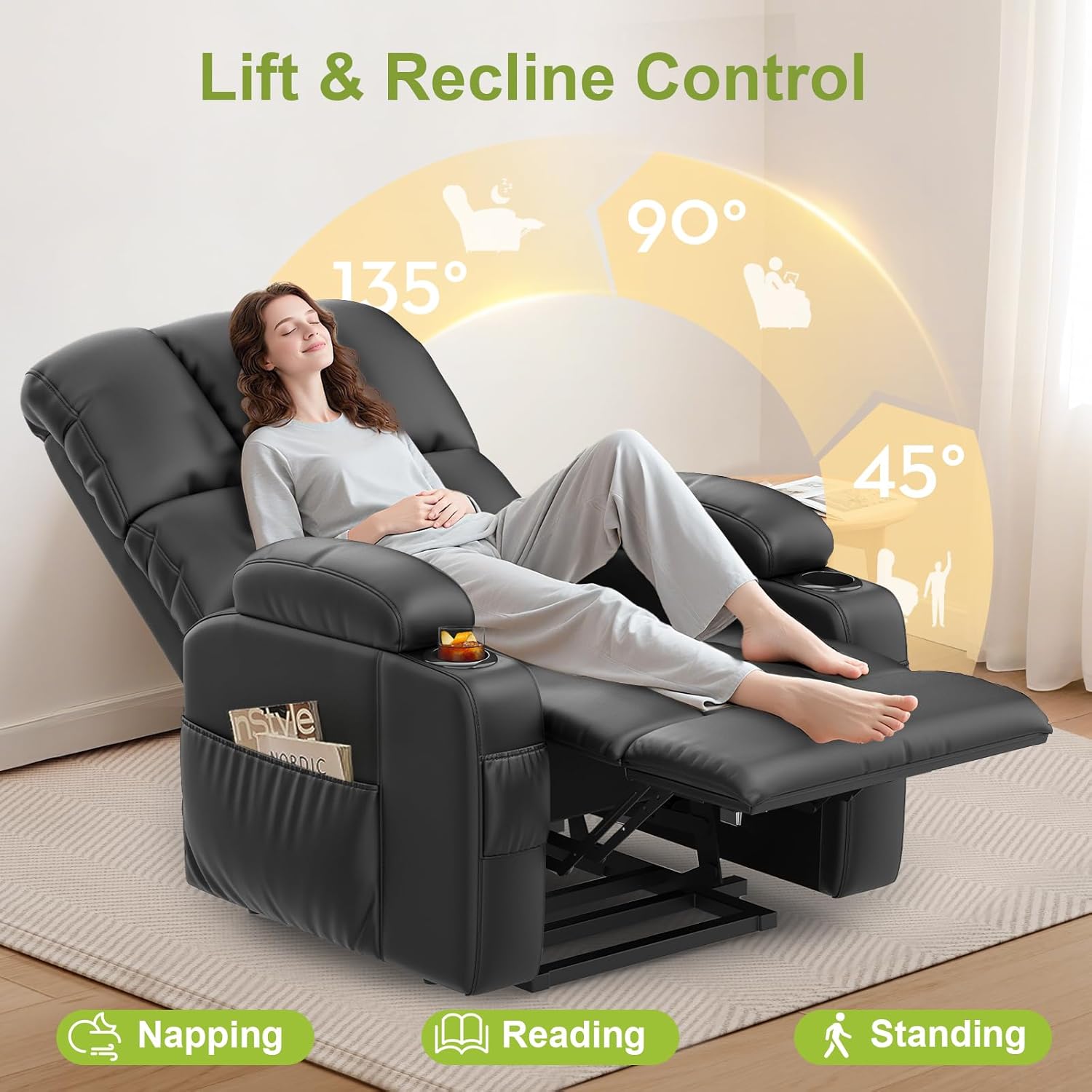 Sage Reclining Chair Bed - Black