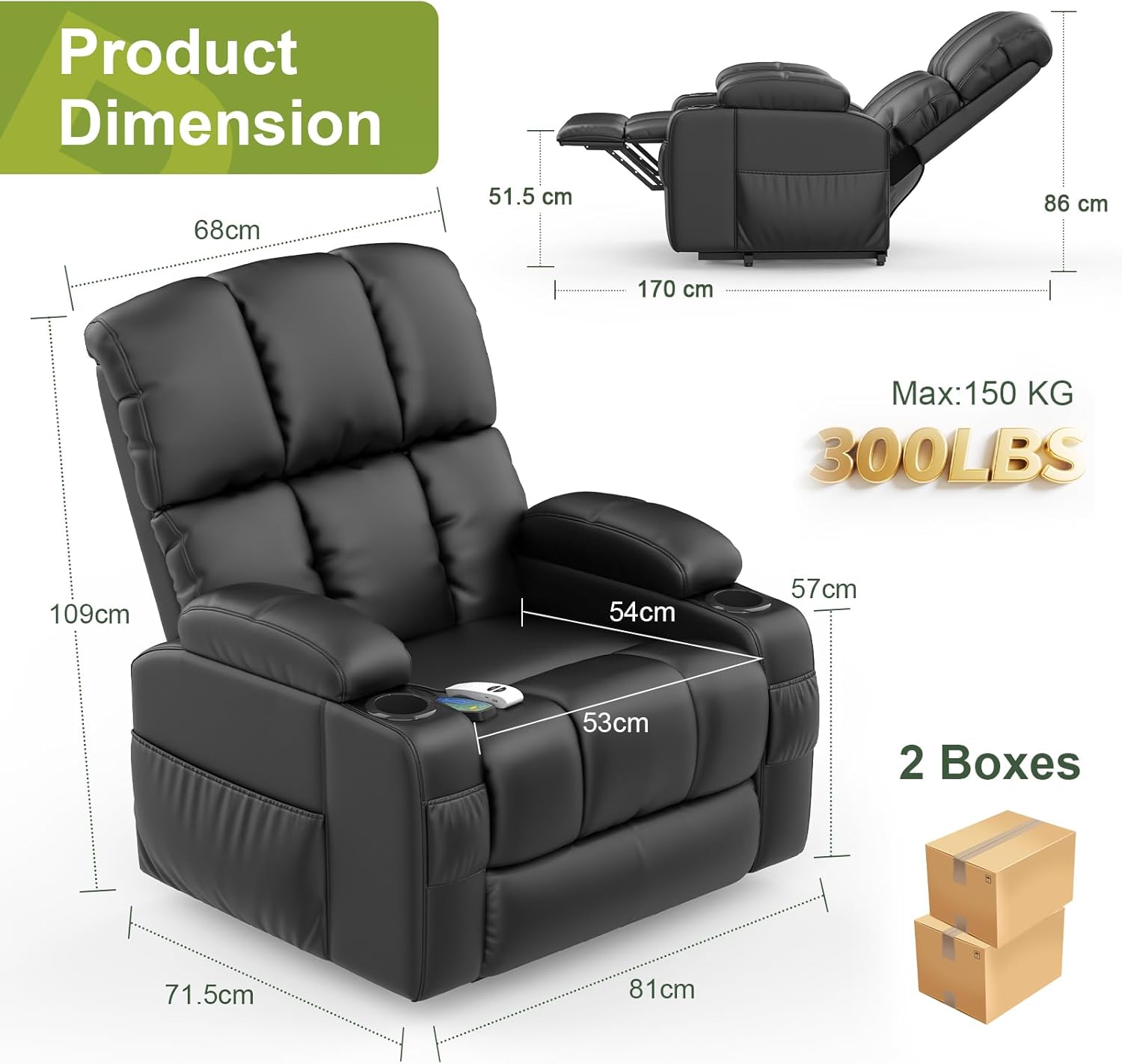Sage Reclining Chair Bed - Black