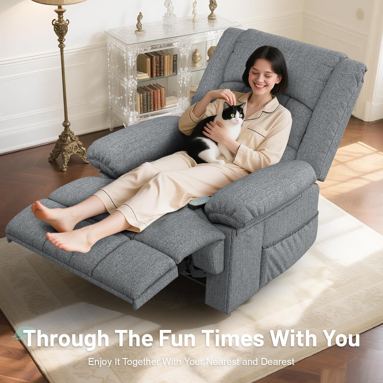 Salem Reclining Massage Chair Bed - Grey